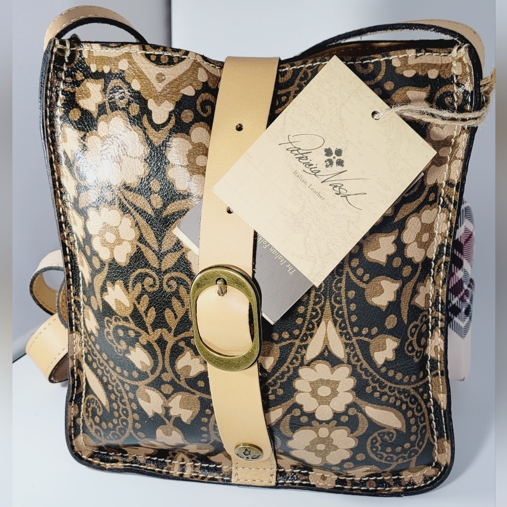 NWT-🤎-Patricia Nash Leather- Italian Folklore Stamped Messenger Cross Body Bag - Picture 1 of 13